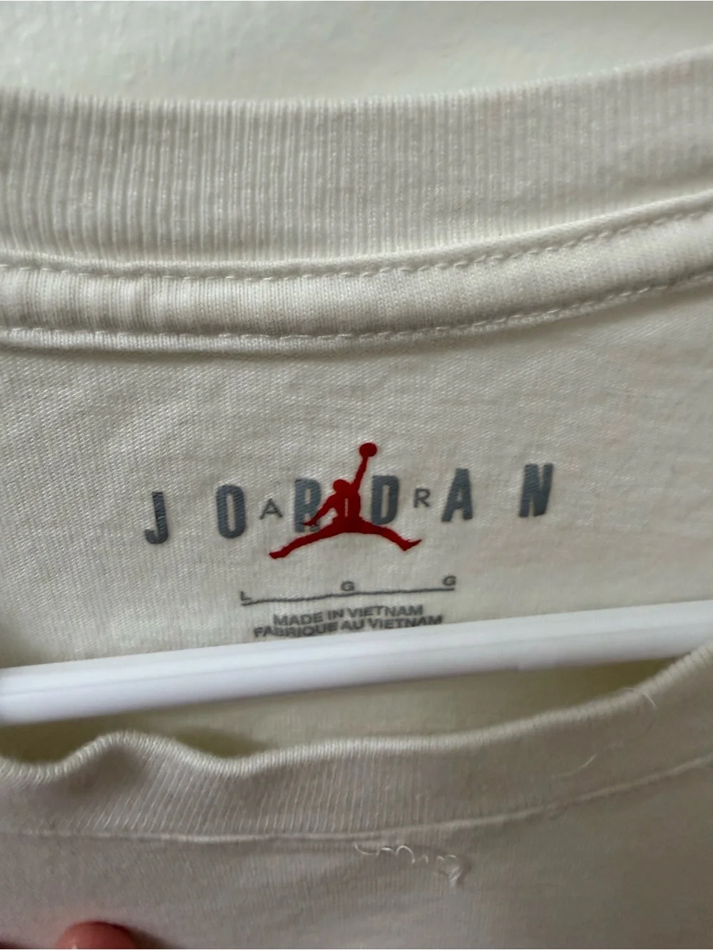 Jordan Tee with Red Jumpman and Gray Lettering